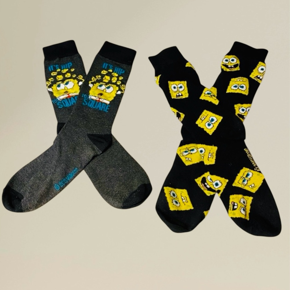 Spongebob Squarepants Long Socks Lot of 2